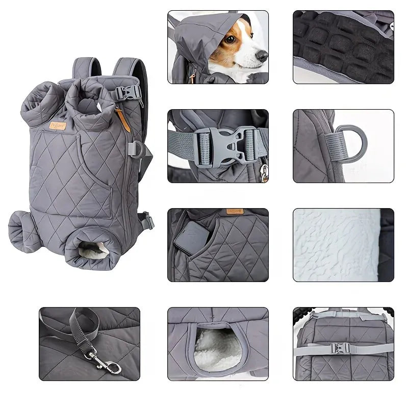 Winter Pet Front Pack: Warm, Lightweight, Hands-Free, Cozy Companion for Every Journey/beige - view 6