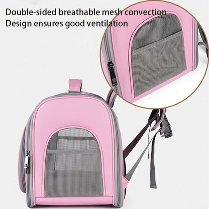 Pet Backpack Portable Transparent Foldable Comfort Design Hands-Free Travel for Cats Small Dogs(PINK) - view 6