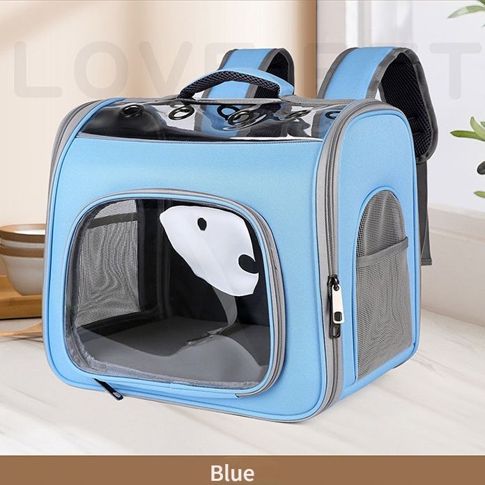 Pet Backpack Portable Transparent Foldable Comfort Design Hands-Free Travel for Cats Small Dogs(grey) - view 10