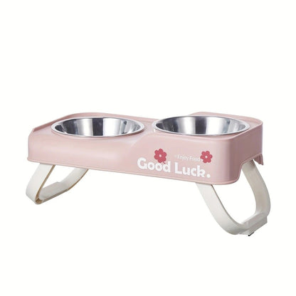 Dopamine Color Pet Bowl Set, Anti-Slip Adjustable Height Design for Small/Medium Dogs and Cats（blue) - view 5