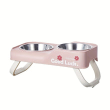 Dopamine Color Pet Bowl Set, Anti-Slip Adjustable Height Design for Small/Medium Dogs and Cats(pink)