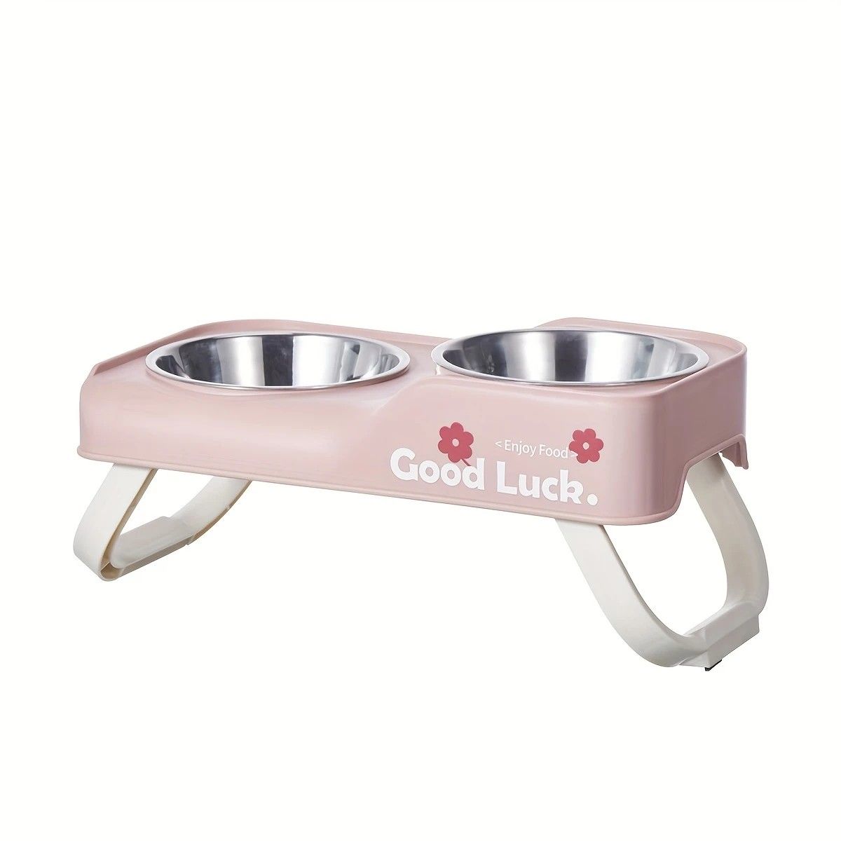 Dopamine Color Pet Bowl Set, Anti-Slip Adjustable Height Design for Small/Medium Dogs and Cats(white) - view 5