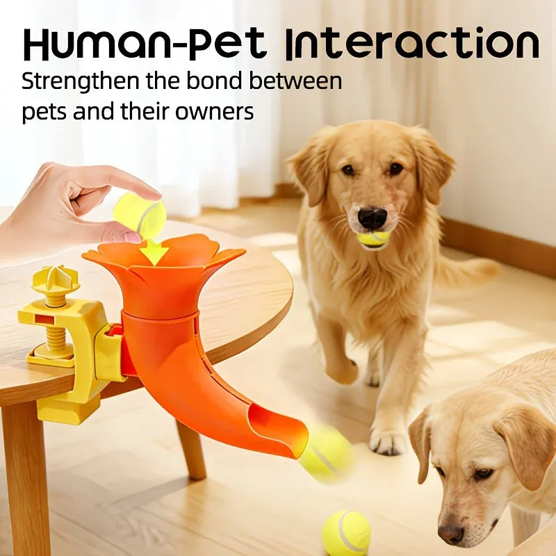 Manual Ball Launcher: Adjustable Difficulty, No Batteries Needed, Clip-On Automatic Ball Dispensing, Human-Pet Interaction and Solo Play All in One - view 4