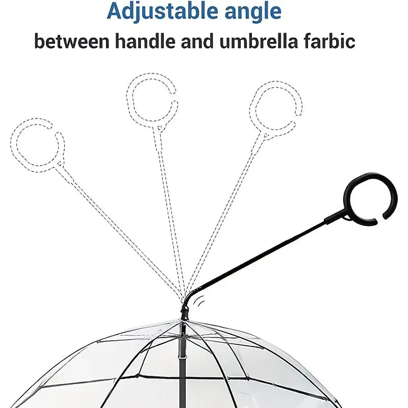 Bendable transparent pet umbrella with leash chain, rain or shine, one umbrella for outdoor pet walks - view 10