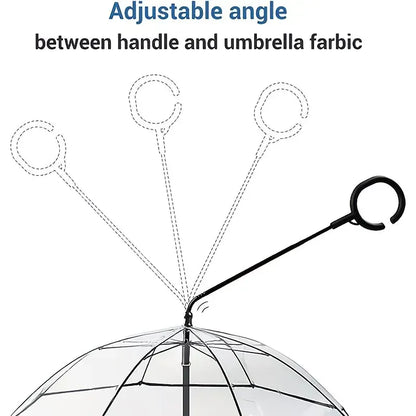 Bendable transparent pet umbrella with leash chain, rain or shine, one umbrella for outdoor pet walks - view 10