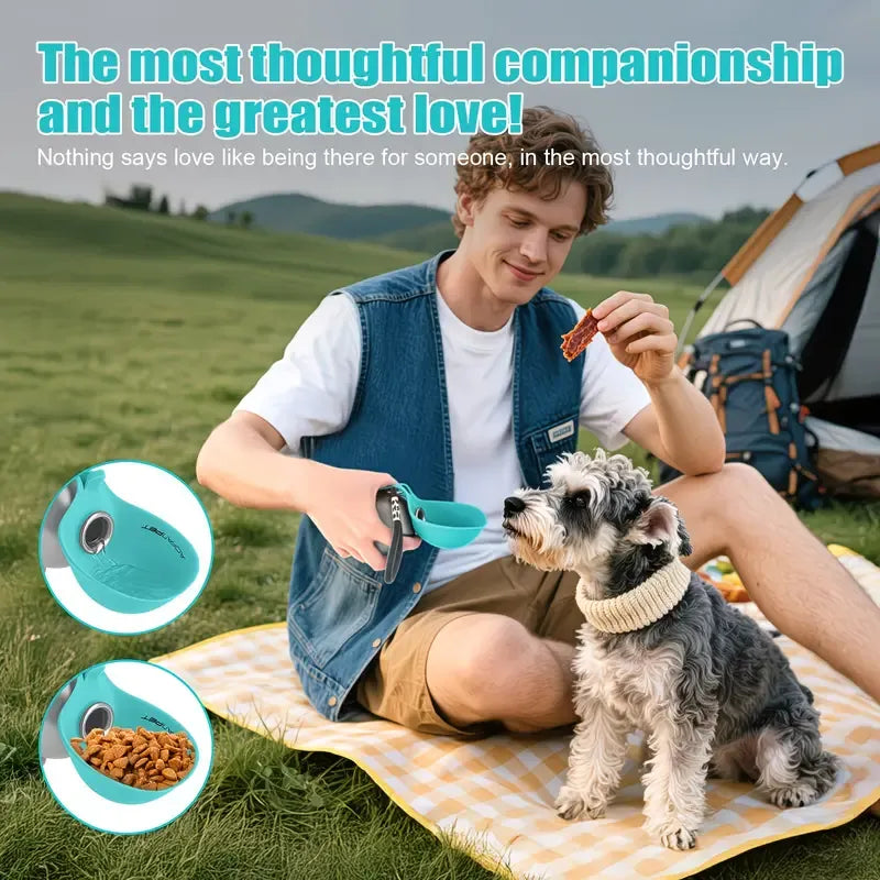Portable Stainless Steel Cat & Dog Water Bottle, Leak-Proof 2-in-1 with Bowl, One-Press Drink & Feed for Outdoor Walks & Travel, Lightweight & Easy to Carry, Pet Essential./PINK - view 6