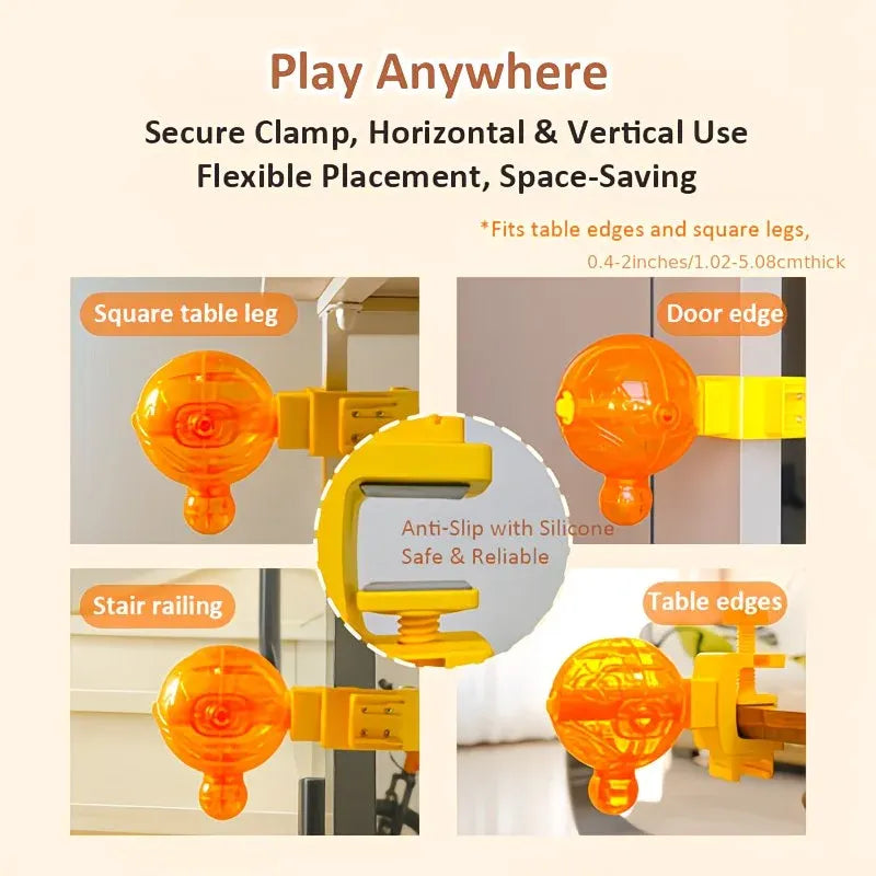 Pet Puzzle Spinning Feeder: 360° Slow Feeding Portion Control, Clip-On Installation, Eat While Playing/the little orange - view 6