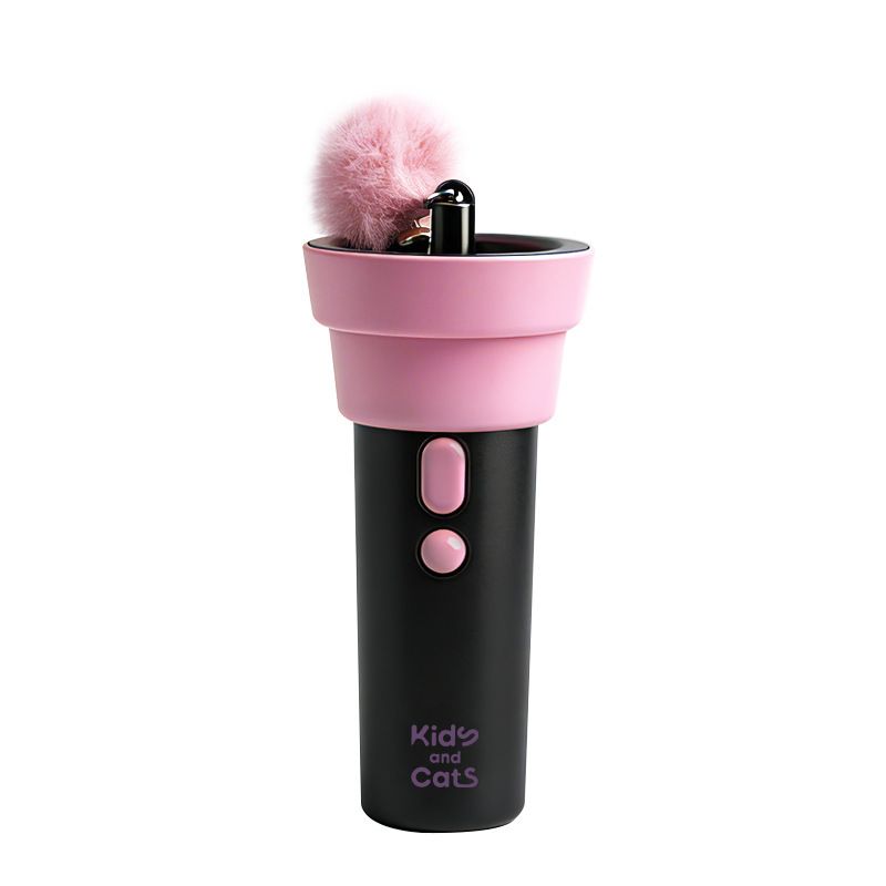 Electric Cat Fishing Wand Toy: One-Button Launch with Spring Retraction, the Perfect Stress-Relief Toy for Human-Pet Interaction/Black [gift battery x2+ replacement head x2+ screwdriver] - view 2