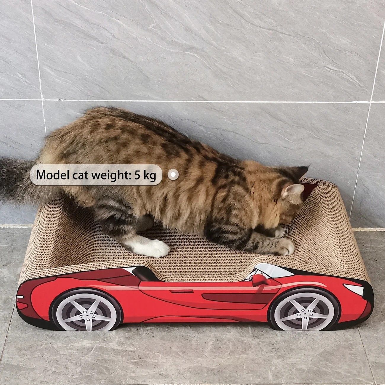 Bestselling Red Racing Car Cat Scratcher Bed | Corrugated Cardboard Durable Cat Bed + Scratcher 2-in-1, Suitable for Cats Under 7kg(PINK) - view 2