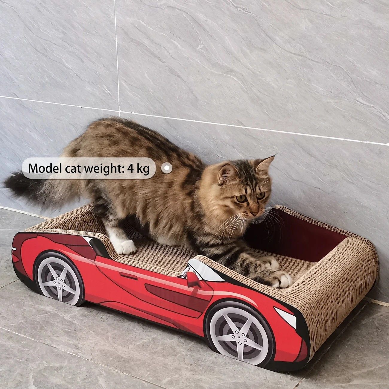 Bestselling Red Racing Car Cat Scratcher Bed | Corrugated Cardboard Durable Cat Bed + Scratcher 2-in-1, Suitable for Cats Under 7kg(PINK) - view 4