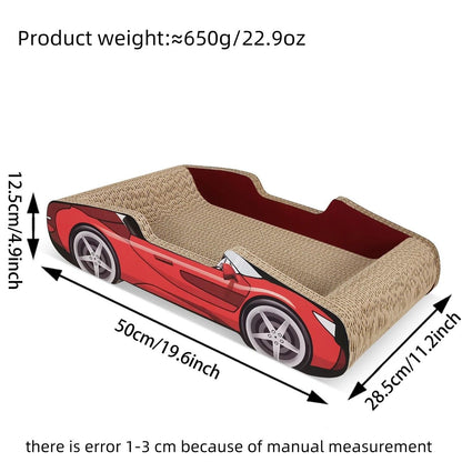 Bestselling Red Racing Car Cat Scratcher Bed | Corrugated Cardboard Durable Cat Bed + Scratcher 2-in-1, Suitable for Cats Under 7kg(PINK) - view 9