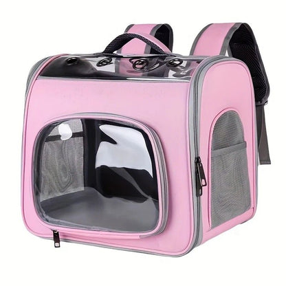 Pet Backpack Portable Transparent Foldable Comfort Design Hands-Free Travel for Cats Small Dogs(BLUE) - view 9