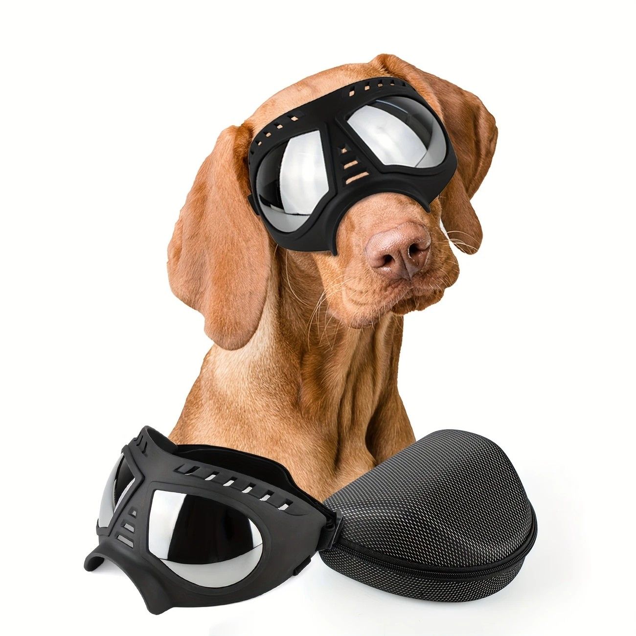 Large Dog Goggles | Windproof, Snowproof, UV Protection, Flexible Frame Sunglasses for Outdoor Adventure(black) - view 4