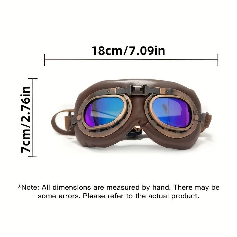 Retro Aviator Dog Goggles | Windproof & UV Protection Adjustable Foldable Sunglasses for Medium-Large Dogs(Bronze &Color) - view 7