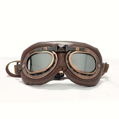 Retro Aviator Dog Goggles | Windproof & UV Protection Adjustable Foldable Sunglasses for Medium-Large Dogs(Bronze-black-gray lens) - view 8