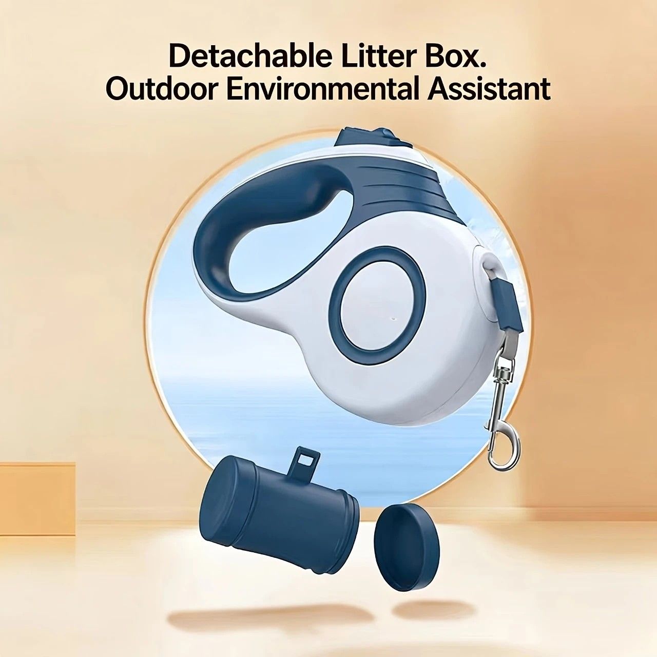 Multi-function Automatic Retractable Pet Leash: High-Strength Anti-Break, One-Click Lock, Comfortable Grip, Eco-Friendly Waste Disposal, 5 Meters/196.85 Inches for Secure Dog Walking(claret-red) - view 5