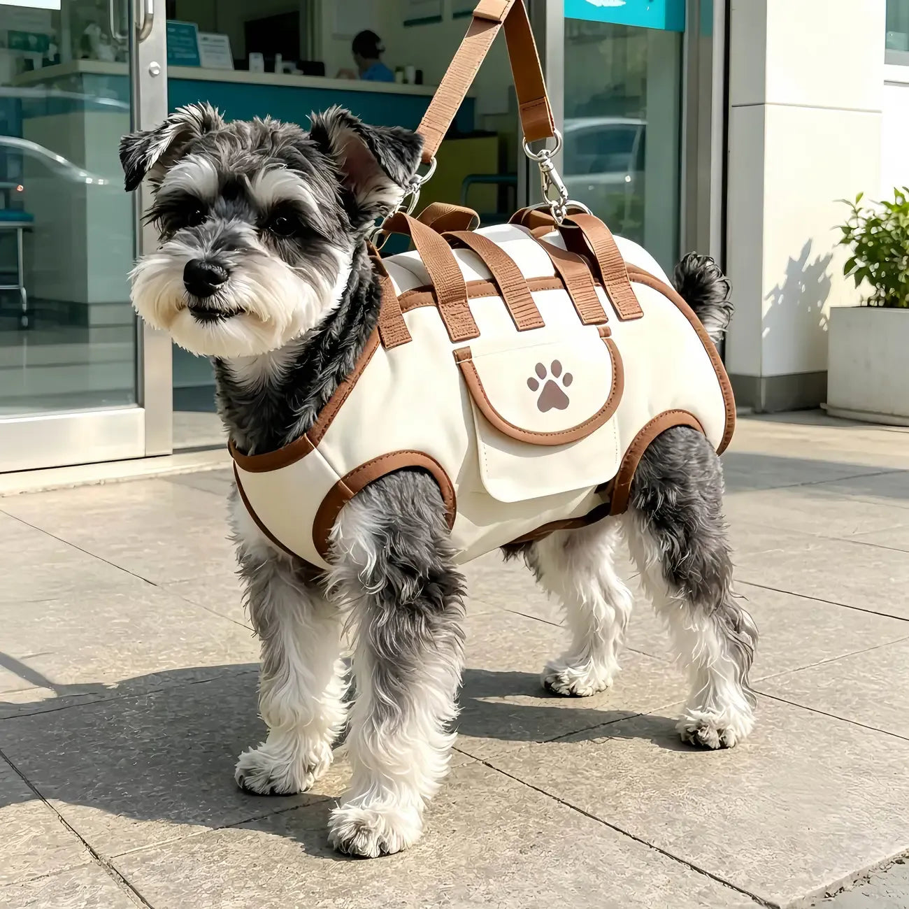 Oxford Fabric Pet Three-in-One Travel System: Horizontal Back Design Protects Spine, Four-Leg Separation, Three Uses in One: Kennel, Backpack, and Leash/Size S [recommended weight 4-8 kg] - view 3