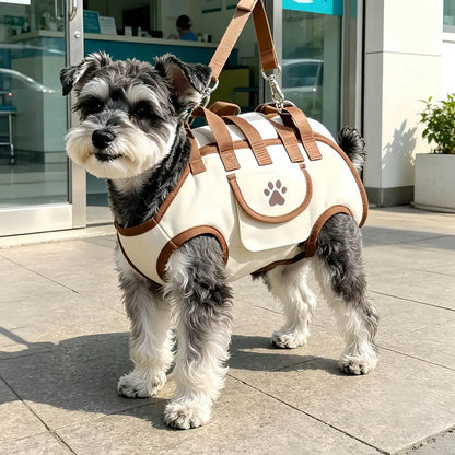 Oxford Fabric Pet Three-in-One Travel System: Horizontal Back Design Protects Spine, Four-Leg Separation, Three Uses in One: Kennel, Backpack, and Leash/M size [recommended weight 8-13 kg]
