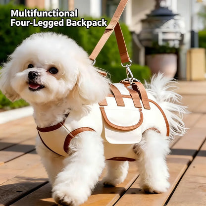 Oxford Fabric Pet Three-in-One Travel System: Horizontal Back Design Protects Spine, Four-Leg Separation, Three Uses in One: Kennel, Backpack, and Leash/M size [recommended weight 8-13 kg] - view 3