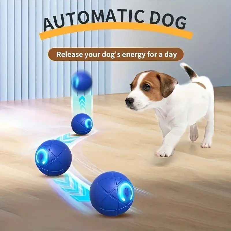 Smart Interactive Rolling Pet Ball – Automatic Self-Moving Cat & Small Dog Toy, Bite-Resistant Rechargeable Boredom Buster 52mm(blue) - view 5