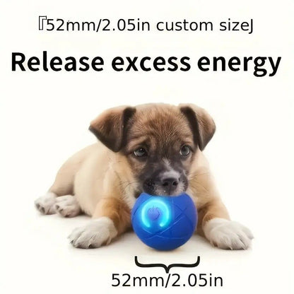 Smart Interactive Rolling Pet Ball – Automatic Self-Moving Cat & Small Dog Toy, Bite-Resistant Rechargeable Boredom Buster 52mm(blue) - view 7