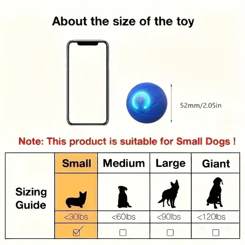 mart Interactive Rolling Pet Ball – Automatic Self-Moving Cat & Small Dog Toy, Bite-Resistant Rechargeable Boredom Buster 52mm(orange) - view 9