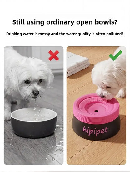 Pet Essential | Splash-Proof Non-Wet Mouth Water Bowl, Dogs and Cats Drink Freely and More Hygienically(Blackberry rose powder 1200ML) - view 6
