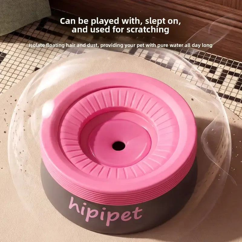 Pet Essential | Splash-Proof Non-Wet Mouth Water Bowl, Dogs and Cats Drink Freely and More Hygienically(Milk white peach powder 600 ML) - view 6
