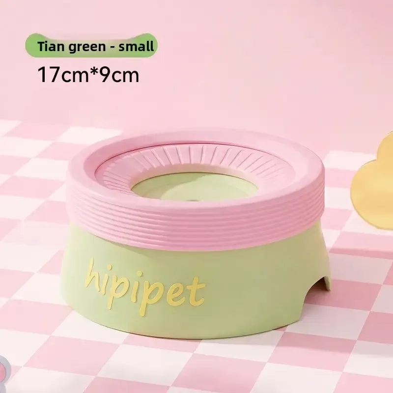 Pet Essential | Splash-Proof Non-Wet Mouth Water Bowl, Dogs and Cats Drink Freely and More Hygienically(GREEN 600ML)