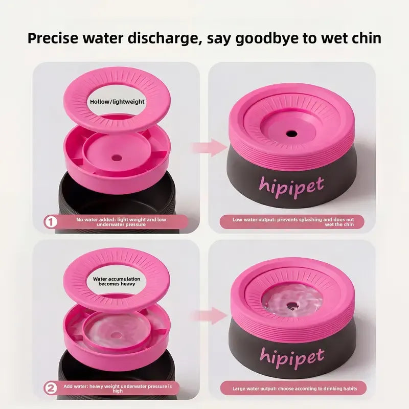 Pet Essential | Splash-Proof Non-Wet Mouth Water Bowl, Dogs and Cats Drink Freely and More Hygienically(Clear sea salt blue 600ML) - view 6
