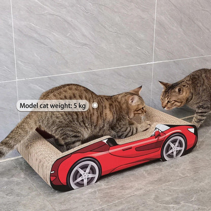 Bestselling Red Racing Car Cat Scratcher Bed | Corrugated Cardboard Durable Cat Bed + Scratcher 2-in-1, Suitable for Cats Under 7kg - view 4
