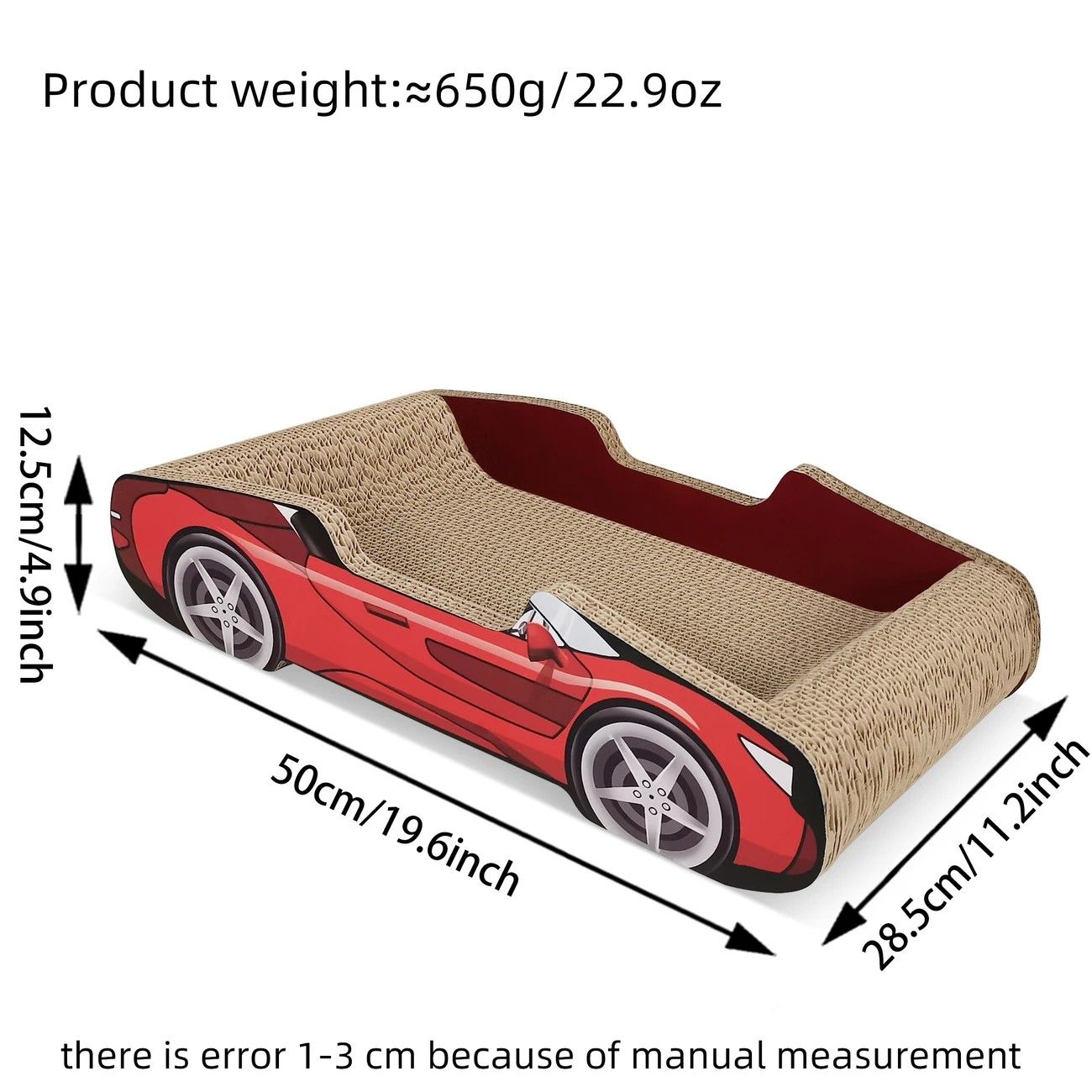 Bestselling Red Racing Car Cat Scratcher Bed | Corrugated Cardboard Durable Cat Bed + Scratcher 2-in-1, Suitable for Cats Under 7kg - view 7