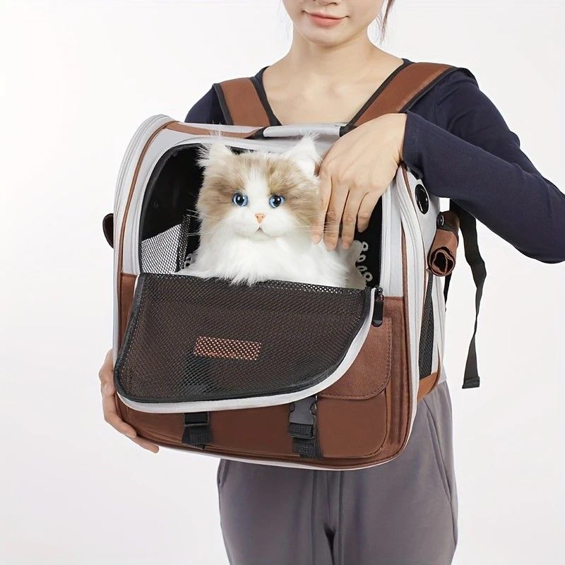 Cat Backpack Carrier - Lightweight, Foldable, Shape-Retaining Travel Bag for Cats and Small Dogs up to 8kg(Sakura powder) - view 2