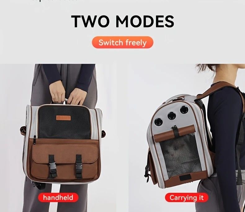 Cat Backpack Carrier - Lightweight, Foldable, Shape-Retaining Travel Bag for Cats and Small Dogs up to 8kg(Sakura powder) - view 5