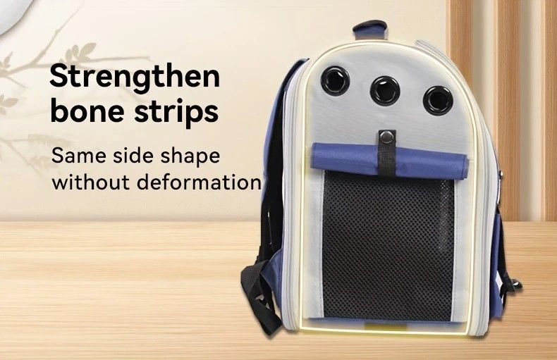 Cat Backpack Carrier - Lightweight, Foldable, Shape-Retaining Travel Bag for Cats and Small Dogs up to 8kg(BLUE) - view 7