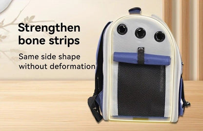 Cat Backpack Carrier - Lightweight, Foldable, Shape-Retaining Travel Bag for Cats and Small Dogs up to 8kg(BLUE) - view 7