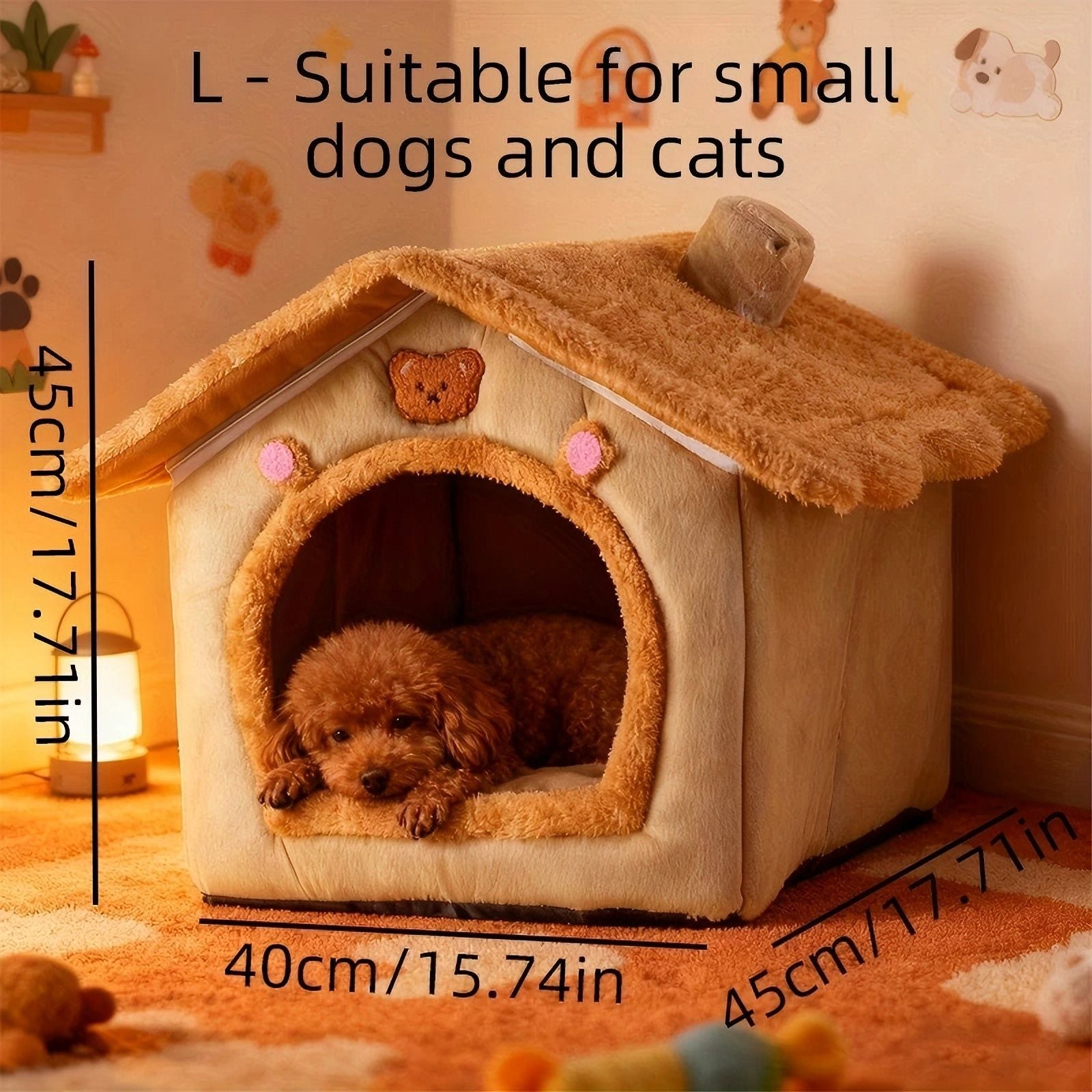 1 Pet Bed House for Cats, Detachable and Washable Cat House, Soft and Warm Winter Cat Bed, Small Dog Cave Nest( NO:M) - view 10