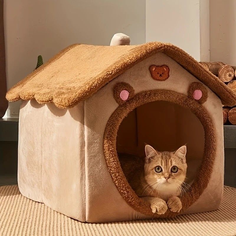 1 Pet Bed House for Cats, Detachable and Washable Cat House, Soft and Warm Winter Cat Bed, Small Dog Cave Nest( NO: S) - view 4
