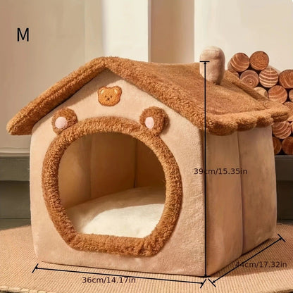 1 Pet Bed House for Cats, Detachable and Washable Cat House, Soft and Warm Winter Cat Bed, Small Dog Cave Nest( NO: S) - view 8
