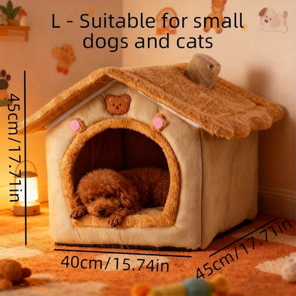 1 Pet Bed House for Cats, Detachable and Washable Cat House, Soft and Warm Winter Cat Bed, Small Dog Cave Nest( NO: S) - view 10