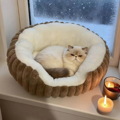 Pet owners are searching: Winter thick rabbit fur pet bed, ultimate cold-proof warmth solution(pink No. M) - view 3