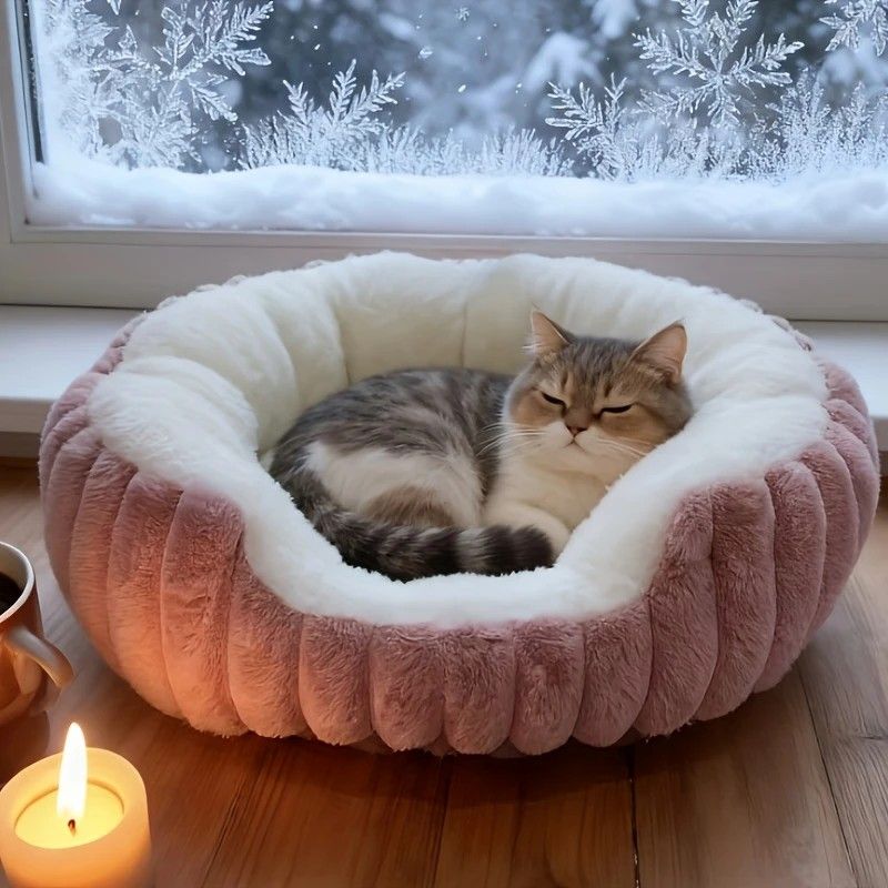 Pet owners are searching: Winter thick rabbit fur pet bed, ultimate cold-proof warmth solution(pink No. M) - view 10