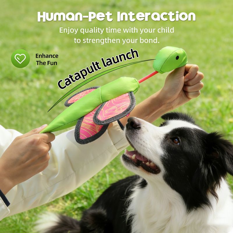 Bouncy Flying Bug (Captain Dragonfly) Pet Interactive Toy: Launch and Sound Effects with 360° Rotation, Bite-Resistant Oxford Fabric for Fun Between Pets and Owners - view 3