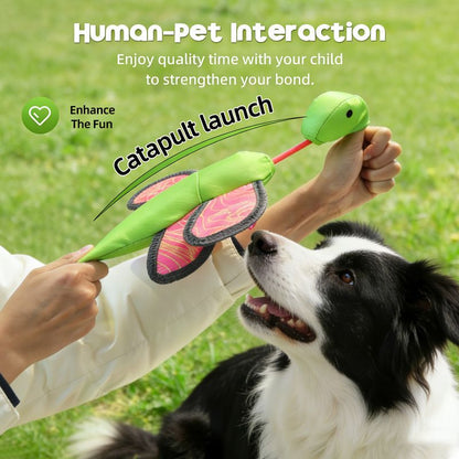 Bouncy Flying Bug (Captain Dragonfly) Pet Interactive Toy: Launch and Sound Effects with 360° Rotation, Bite-Resistant Oxford Fabric for Fun Between Pets and Owners - view 3