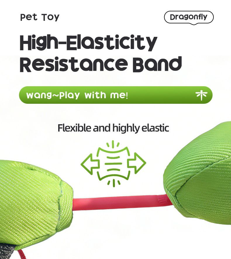Bouncy Flying Bug (Captain Dragonfly) Pet Interactive Toy: Launch and Sound Effects with 360° Rotation, Bite-Resistant Oxford Fabric for Fun Between Pets and Owners - view 9