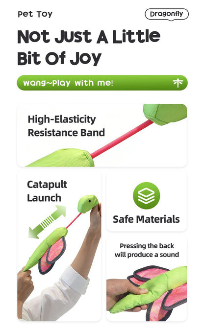 Bouncy Flying Bug (Captain Dragonfly) Pet Interactive Toy: Launch and Sound Effects with 360° Rotation, Bite-Resistant Oxford Fabric for Fun Between Pets and Owners - view 10