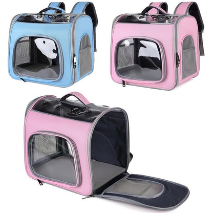 Pet Backpack Portable Transparent Foldable Comfort Design Hands-Free Travel for Cats Small Dogs(YELLOW) - view 3