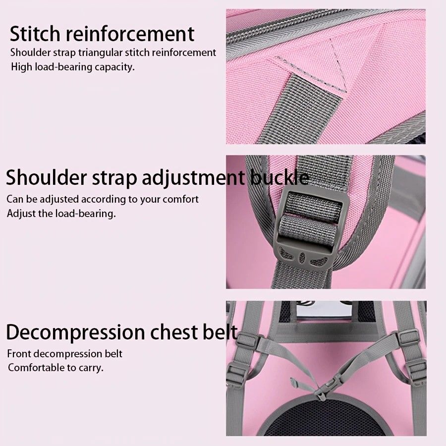 Pet Backpack Portable Transparent Foldable Comfort Design Hands-Free Travel for Cats Small Dogs(YELLOW) - view 4
