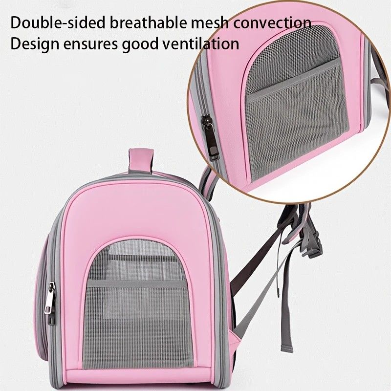 Pet Backpack Portable Transparent Foldable Comfort Design Hands-Free Travel for Cats Small Dogs(YELLOW) - view 5