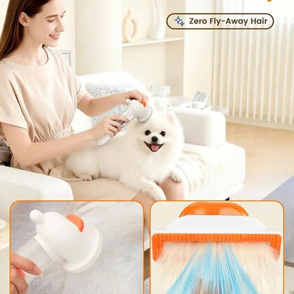 Vacuum Dog Cat Brush De-shedding Tool, 4-in-1 Self-Cleaning Slicker Brush and Undercoat Rake, De-shedding Grooming Tool, Anti-Static, Massage, Brushing Multi-Functional All-in-One (White) - view 5